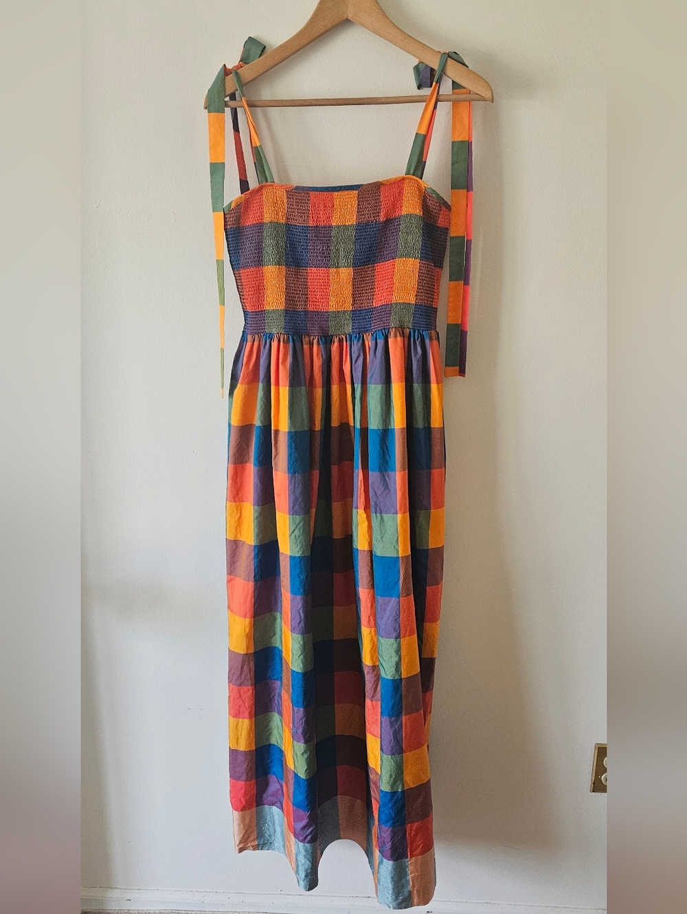 Payal Jain Colorblock Gingham Maxi Dress